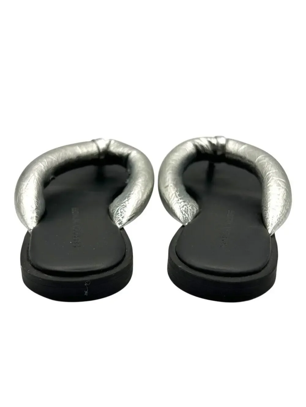 Rebecca Minkoff Women's Puff Silver Slip On Flip Flop Sandals Size 9-9.5